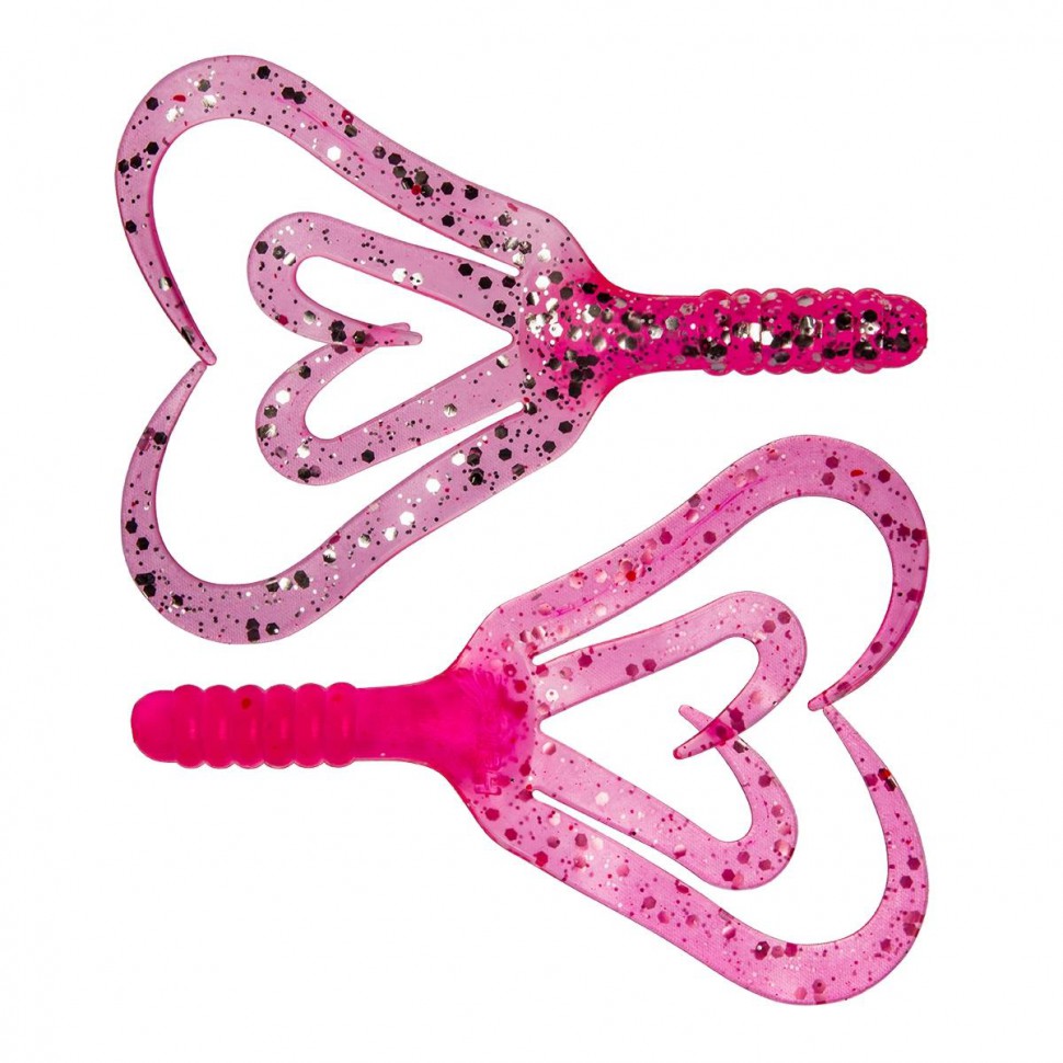 Твистер Helios Credo Four Tail 2,35"/6,0 см, цвет Silver Sparkles & Pink 10 шт HS-20-035 , 